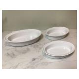 Set of 3 new white oval baking dishes Set of 3 new white oval baking dishes