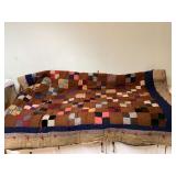 Hand-stitched patchwork quilt handmade colorful intricate Hand-stitched patchwork quilt handmade colorful intricate