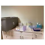 Assorted Tupperware in tote no lid Assorted Tupperware in tote no lid