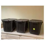 Durable black storage totes Durable black storage totes
