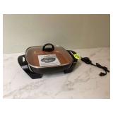 12X12 electric skillet with lid copper titanium coating 12X12 electric skillet with lid copper titanium coating