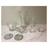 Assorted glassware ice bucket vase carafe bowl Assorted glassware ice bucket vase carafe bowl