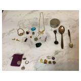 Vintage collectibles silver charms state spoons trinket box Vintage collectibles silver charms state spoons trinket box