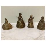 4 LADY FIGURINE BELLS - COLLECTIBLES 4 LADY FIGURINE BELLS - COLLECTIBLES