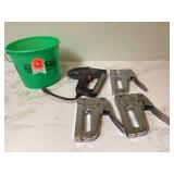 Craftsman heat gun 2 staple guns in plastic pail Craftsman heat gun 2 staple guns in plastic pail