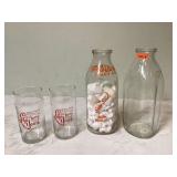 Old Humpty Dumpty glasses and milk bottles Old Humpty Dumpty glasses and milk bottles