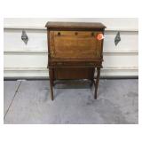 Antique Childs Drop Front Desk with Drawer - Vintage Wooden Kids Secretary Antique Childs Drop Front Desk with Drawer - Vintage Wooden Kids Secretary