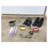 Antique tap shoes perfumes vanity jars Antique tap shoes perfumes vanity jars