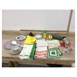 Vintage kitchen items including corn on the cob holders timer hot pads Vintage kitchen items including corn on the cob holders timer hot pads