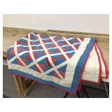 Patriotic quilt showing wear Patriotic quilt showing wear