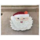 MID CENTURY CERAMIC SANTA PLATE MID CENTURY CERAMIC SANTA PLATE