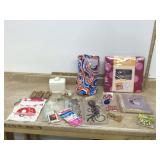 New scrapbooking supplies including album container and craft items New scrapbooking supplies including album container and craft items