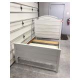 Antique painted double headboard footboard and frame - vintage bed Antique painted double headboard footboard and frame - vintage bed