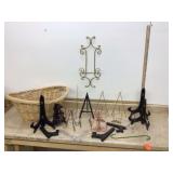 Various display easels in basket Various display easels in basket