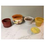 4 POTTERY PLANTERS