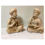 Vintage chalkware statues pair