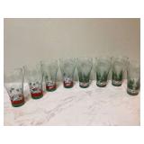 8 vintage Coca-Cola Christmas glasses