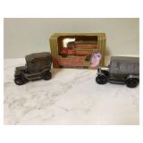 3 METAL CAR BANKS - COLLECTIBLES