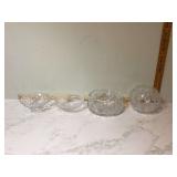 4 LEAD CRYSTAL BOWLS - GLASS