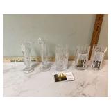 5 CRYSTAL VASES - GLASS