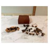 Antique tea set in wooden box