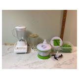 Vintage Sunbeam blender & spinner set with accessories in tote