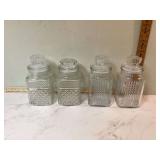 4 GLASS CANISTERS (3 MATCH) - GLASS