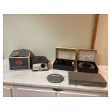 Vintage Mansfield Skylark slide projector with accessories - perfect for collectors and nostalgia