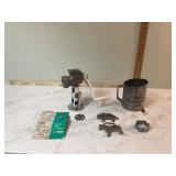 Old meat grinder and sifter