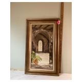 MID CENTURY FRAMED OIL PAINTING