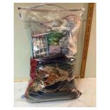 Various fabrics and thread spools