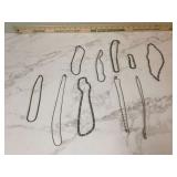 Silver tone necklaces and bracelets