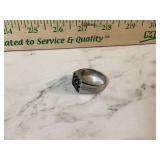 Stylish stainless steel ring with black spinel stones for men