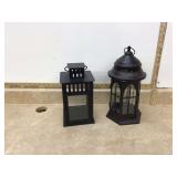 2 METAL CANDLE LANTERNS - HOME DECOR