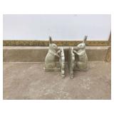 CAST IRON BUNNY BOOKENDS - HOME DECOR