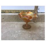 CARNIVAL GLASS COMPOTE - GLASS