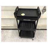 Plastic cart with wheels and 3 tiers