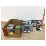 RCA CD player with clock and CDs