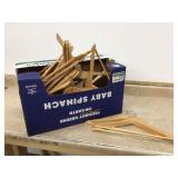 Many different wooden hangers