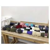 Wide variety of yarn in basket