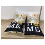 4 NEW SUNFLOWER THROW PILLOWS