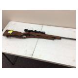 Small caliber rifle with scope