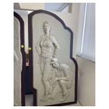 Fiberglass sports art on steel backing Fiberglass sports art on steel backing