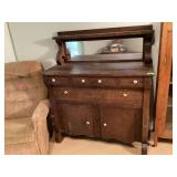 ANTIQUE BUFFET WITH MIRROR ANTIQUE BUFFET WITH MIRROR