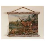 Canvas print of deer scene on wood wall art Canvas print of deer scene on wood wall art