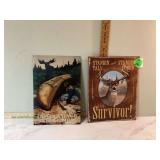 2 METAL HUNT SIGNS 2 METAL HUNT SIGNS