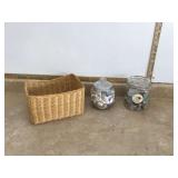 Two containers of seashells and sea glass