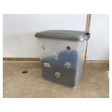 Half full bin of sunflower seeds