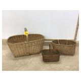 2 ANTIQUE BASKETS AND OTHER