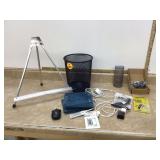 Electronic items found in a wire waste basket